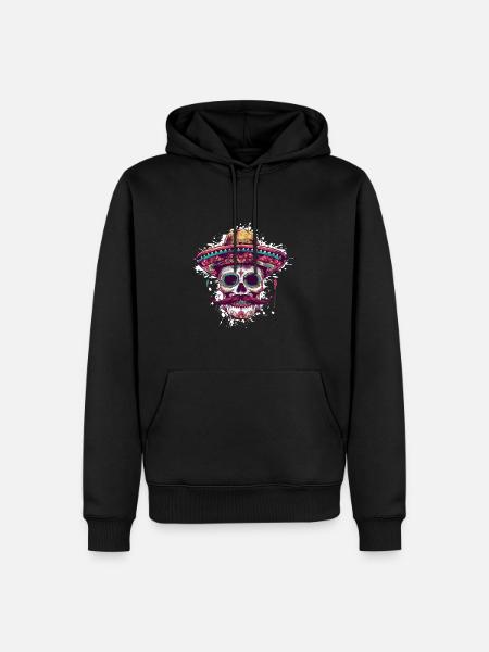 Sombrero Mexican Skull - Men’s Premium Organic Hoodie - black