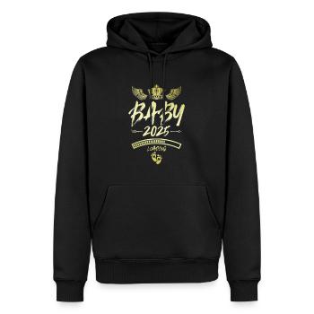 Baby 2025 Loading Spruch - Männer Premium Bio Hoodie - Schwarz - Vorne - Nico (187cm)