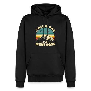 Je peux pas J'ai Montagne Humour Cadeau - Sweat à capuche Premium bio Homme - noir - Devant - Nico (187cm)
