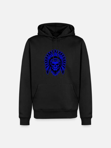 Apache Skull Indian - Men’s Premium Organic Hoodie - black
