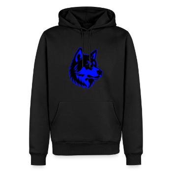 Portrait d’animal de chien Akita - Sweat à capuche Premium bio Homme - noir - Devant - Nico (187cm)