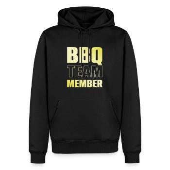 L'équipe du barbecue - Sweat à capuche Premium bio Homme - noir - Devant - Nico (187cm)