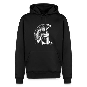 Casque Spartan - Sweat à capuche Premium bio Homme - noir - Devant - Nico (187cm)