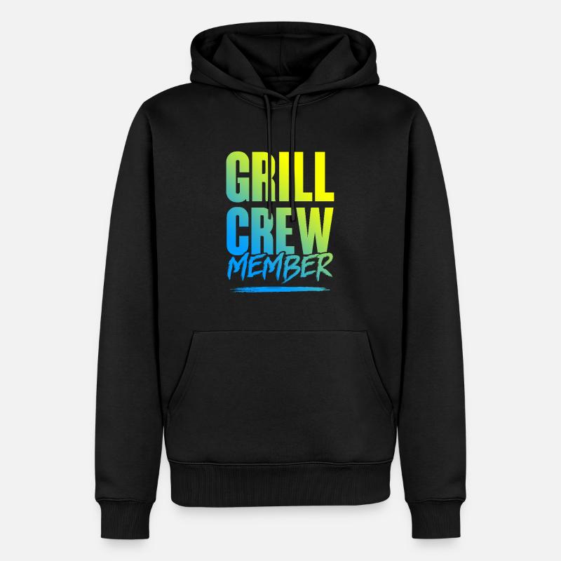 Grill Crew - Männer Premium Bio Hoodie - Schwarz