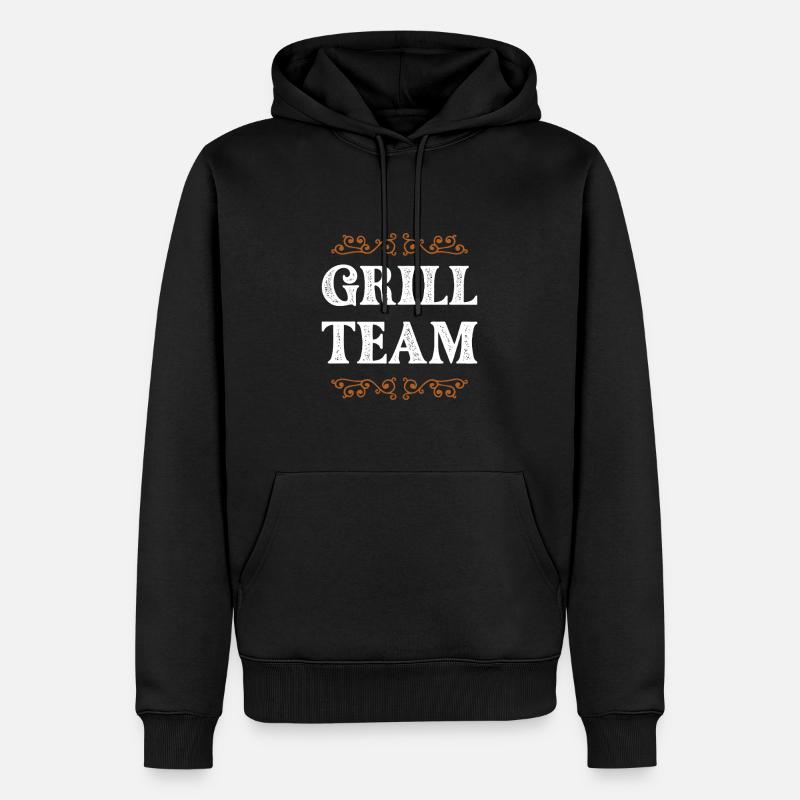 Grill Crew - Männer Premium Bio Hoodie - Schwarz