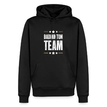 Badminton Team - Männer Premium Bio Hoodie - Schwarz - Vorne - Nico (187cm)