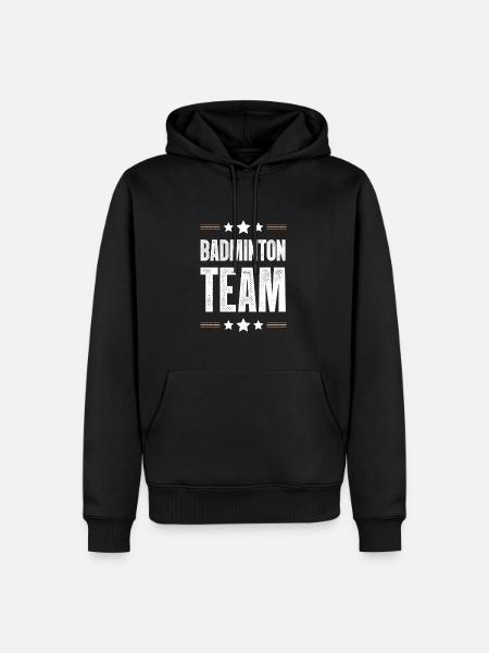 Équipe de badminton - Sweat à capuche Premium bio Homme - noir