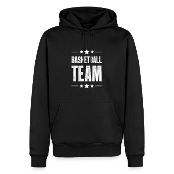 Équipe de basket-ball - Sweat à capuche Premium bio Homme - noir - Devant - Nico (187cm)