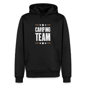 Camping Team - Männer Premium Bio Hoodie - Schwarz - Vorne - Nico (187cm)