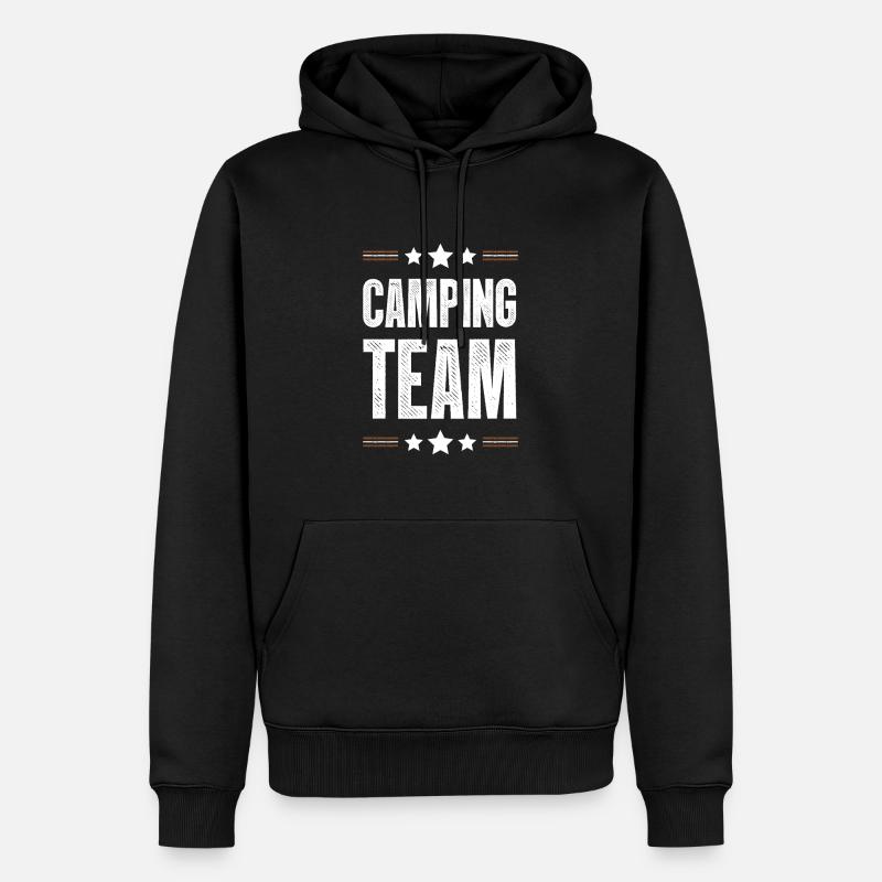 Camping Team - Männer Premium Bio Hoodie - Schwarz