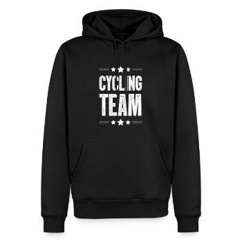 Équipe cycliste - Sweat à capuche Premium bio Homme - noir - Devant - Nico (187cm)