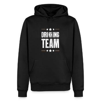 Équipe de boisson - Sweat à capuche Premium bio Homme - noir - Devant - Nico (187cm)