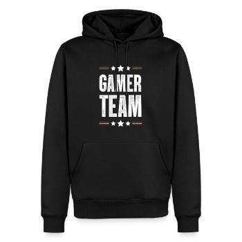 Gamer Team - Männer Premium Bio Hoodie - Schwarz - Vorne - Nico (187cm)