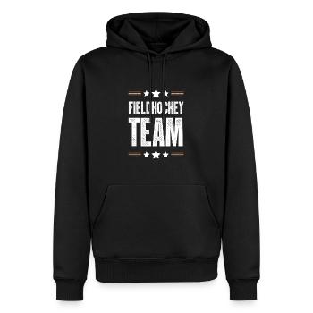 Équipe de hockey sur gazon - Sweat à capuche Premium bio Homme - noir - Devant - Nico (187cm)