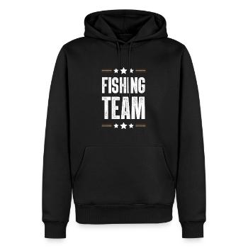 Équipe de pêche - Sweat à capuche Premium bio Homme - noir - Devant - Nico (187cm)