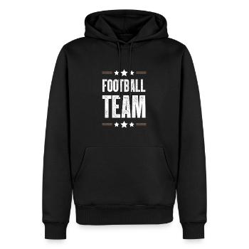 Équipe de football - Sweat à capuche Premium bio Homme - noir - Devant - Nico (187cm)
