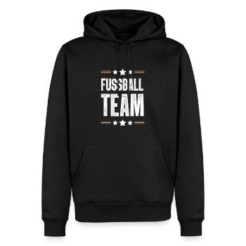 Fussball Team - Männer Premium Bio Hoodie - Schwarz - Vorne - Nico (187cm)
