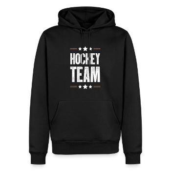 Hockey Team - Männer Premium Bio Hoodie - Schwarz - Vorne - Nico (187cm)