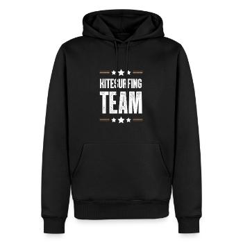 Équipe de kitesurf - Sweat à capuche Premium bio Homme - noir - Devant - Nico (187cm)