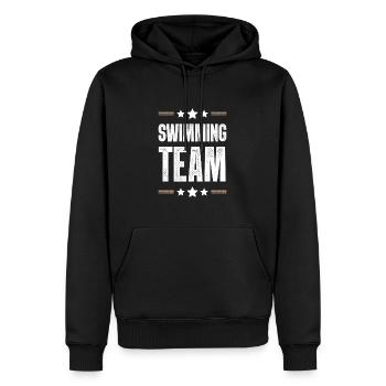 Équipe de natation - Sweat à capuche Premium bio Homme - noir - Devant - Nico (187cm)