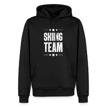 Skiing Team - Männer Premium Bio Hoodie - Schwarz - Vorne - Nico (187cm)