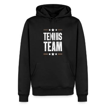 Tennis Team - Männer Premium Bio Hoodie - Schwarz - Vorne - Nico (187cm)
