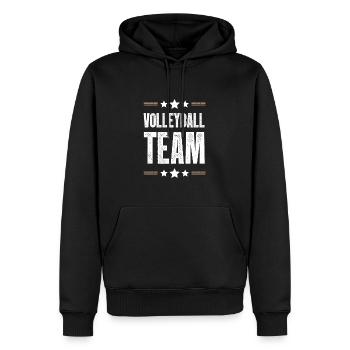 Équipe de volley-ball - Sweat à capuche Premium bio Homme - noir - Devant - Nico (187cm)