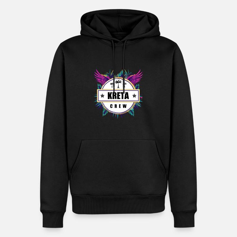 Crète Crew Tropical - Sweat à capuche Premium bio Homme - noir