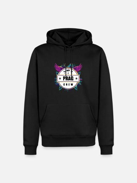 Prag Crew Tropisch - Männer Premium Bio Hoodie - Schwarz