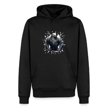 Eagle Muscles Musculation Bête - Sweat à capuche Premium bio Homme - noir - Devant - Nico (187cm)