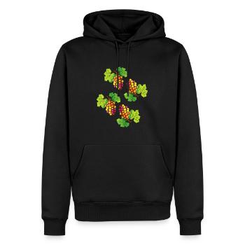 Raisins Fruits - Sweat à capuche Premium bio Homme - noir - Devant - Nico (187cm)