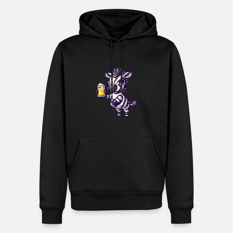 Bière Zebra Pixel - Sweat à capuche Premium bio Homme - noir