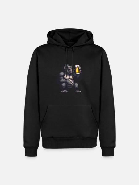 Gorilla Pixel Beer - Men’s Premium Organic Hoodie - black