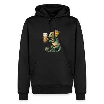 Bière Chameleon Pixel - Sweat à capuche Premium bio Homme - noir - Devant - Nico (187cm)