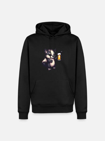 Skunk Pixel Beer - Men’s Premium Organic Hoodie - black