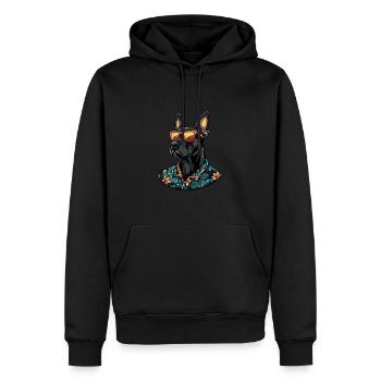 Dobermann Hund Lustig Sommer - Männer Premium Bio Hoodie - Schwarz - Vorne - Nico (187cm)