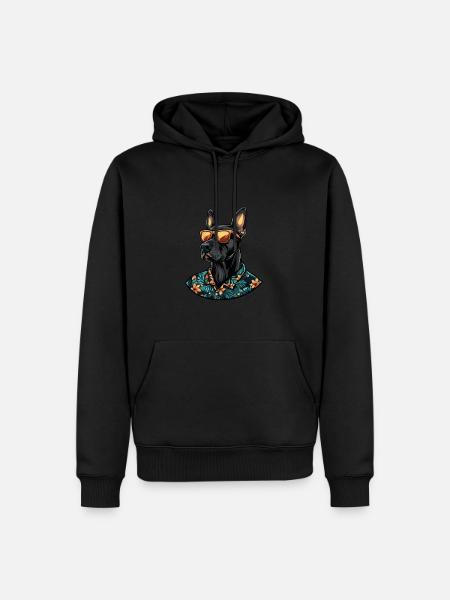 Doberman Dog Funny Summer - Men’s Premium Organic Hoodie - black