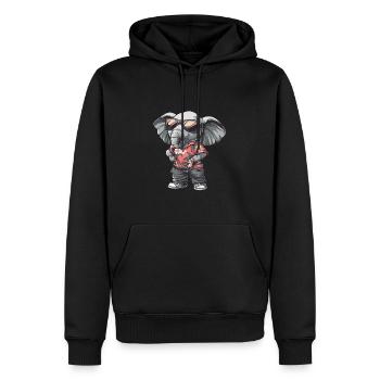 Elefant Comic Lustig Sommer - Männer Premium Bio Hoodie - Schwarz - Vorne - Nico (187cm)