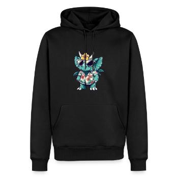 Dinosaurier triceratops Sommer - Männer Premium Bio Hoodie - Schwarz - Vorne - Nico (187cm)