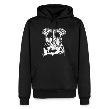 Américain XXL Bulldog cool Dog Portrait Wilsigns - Sweat à capuche Premium bio Homme - noir - Devant - Nico (187cm)