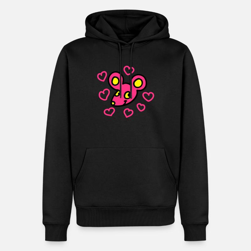 Verliebte Maus 3 - Männer Premium Bio Hoodie - Schwarz