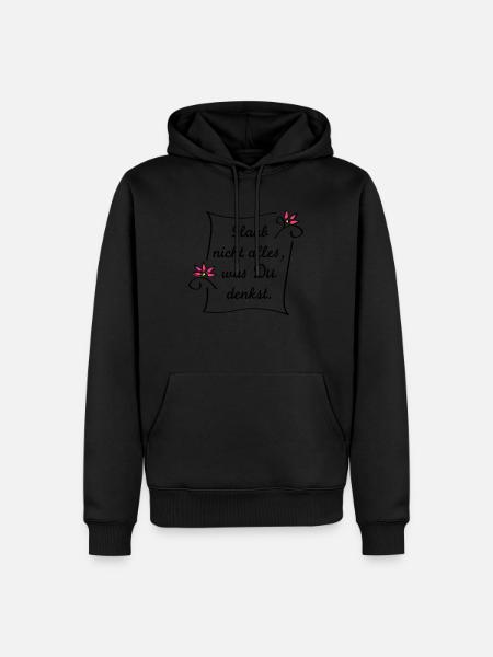 Glaub nicht alles - Männer Premium Bio Hoodie - Schwarz