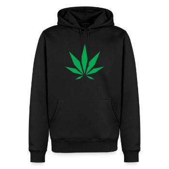 Classic Cannabis - Männer Premium Bio Hoodie - Schwarz - Vorne - Nico (187cm)