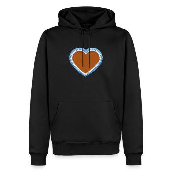 lebkuchenherz - Männer Premium Bio Hoodie - Schwarz - Vorne - Nico (187cm)