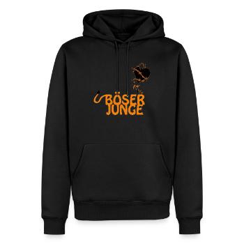 méchant jeune - Sweat à capuche Premium bio Homme - noir - Devant - Nico (187cm)