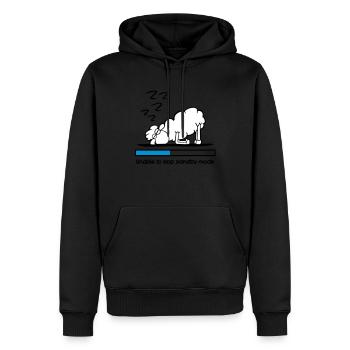 Les moutons en veille - Sweat à capuche Premium bio Homme - noir - Devant - Nico (187cm)