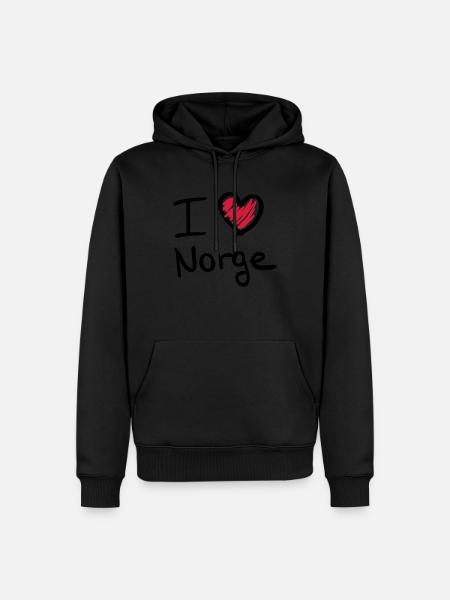 i_love_norge__f2 - Männer Premium Bio Hoodie - Schwarz