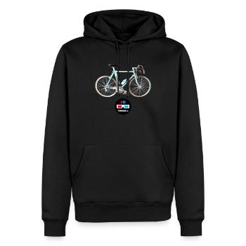 Vintage - Bianchi 3D - Männer Premium Bio Hoodie - Schwarz - Vorne - Nico (187cm)