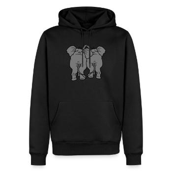 verliebt liebe paar paerchen 2 elefanten von hinte - Männer Premium Bio Hoodie - Schwarz - Vorne - Nico (187cm)