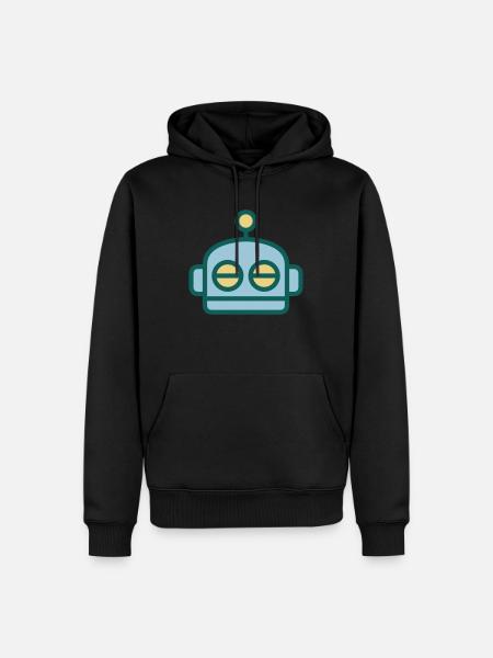 Cartoon Robot Face - Men’s Premium Organic Hoodie - black